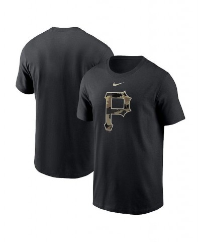 Men's Black Pittsburgh Pirates Team Camo Logo Performance T-shirt $21.60 T-Shirts