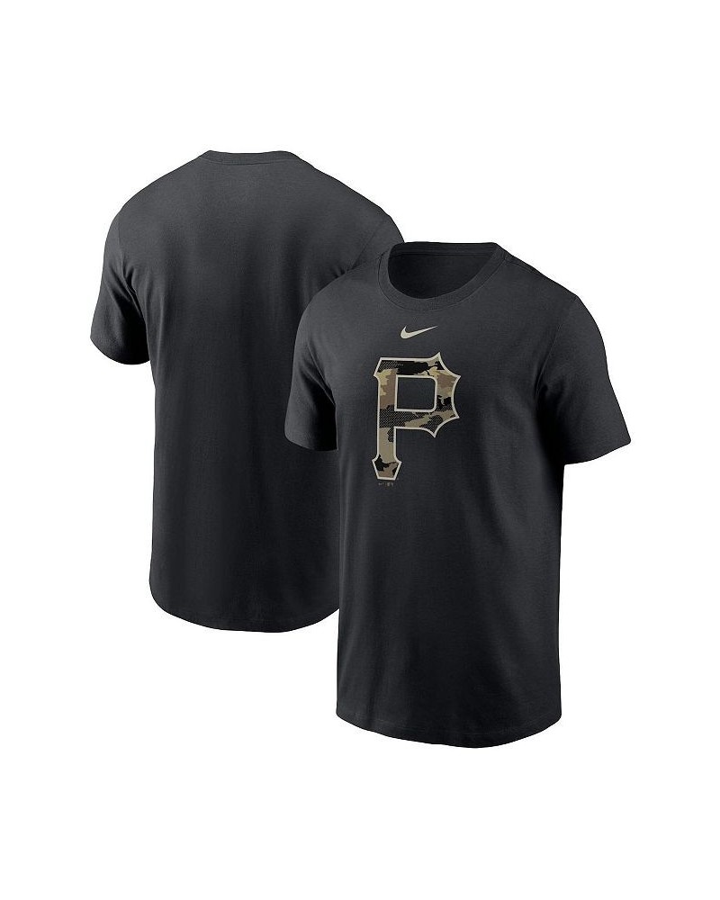 Men's Black Pittsburgh Pirates Team Camo Logo Performance T-shirt $21.60 T-Shirts