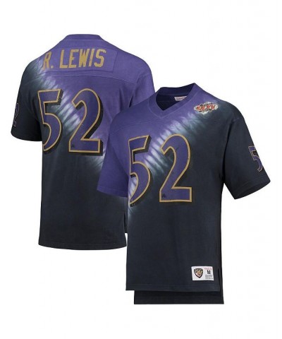 Men's Ray Lewis Purple, Black Baltimore Ravens Retired Player Name and Number Diagonal Tie-Dye V-Neck T-shirt $43.75 T-Shirts