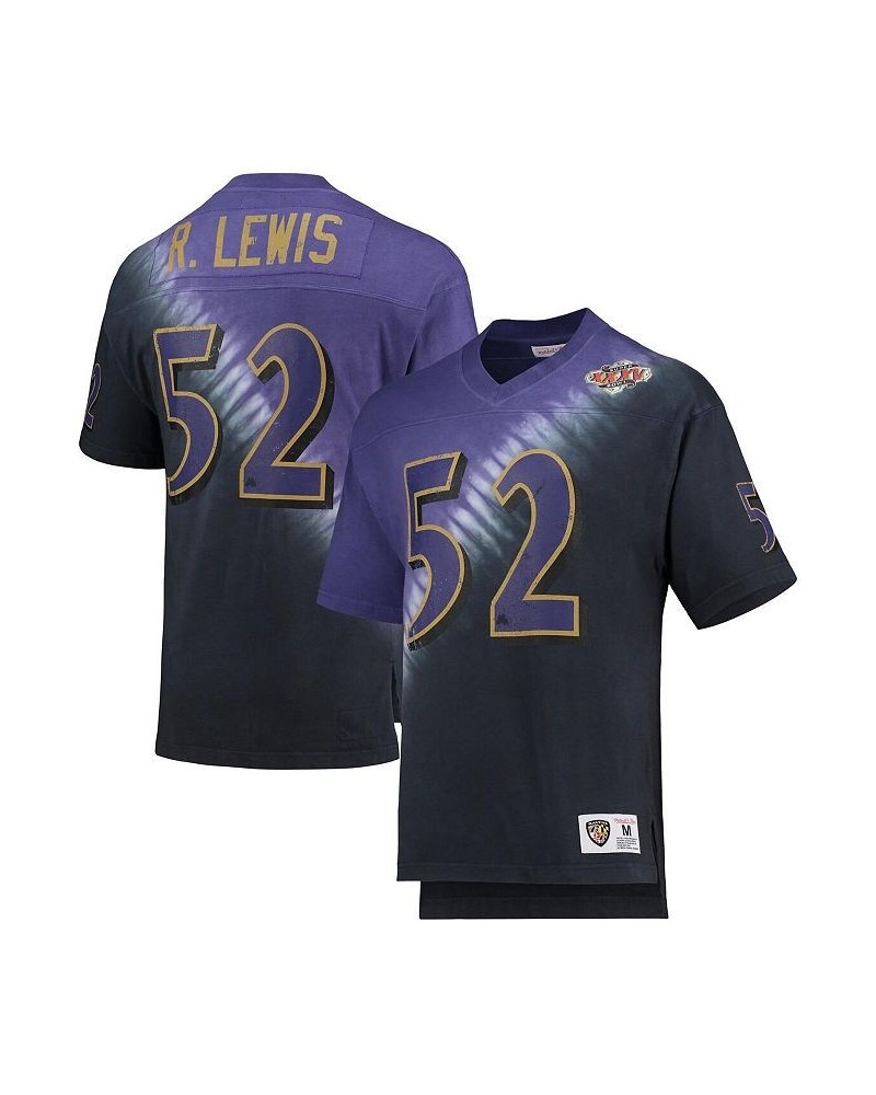 Men's Ray Lewis Purple, Black Baltimore Ravens Retired Player Name and Number Diagonal Tie-Dye V-Neck T-shirt $43.75 T-Shirts