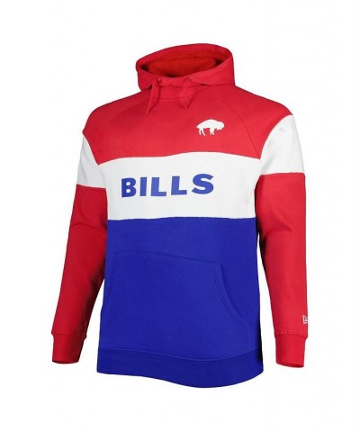 Men's Royal Buffalo Bills Big and Tall Throwback Colorblock Raglan Pullover Hoodie $39.36 Sweatshirt