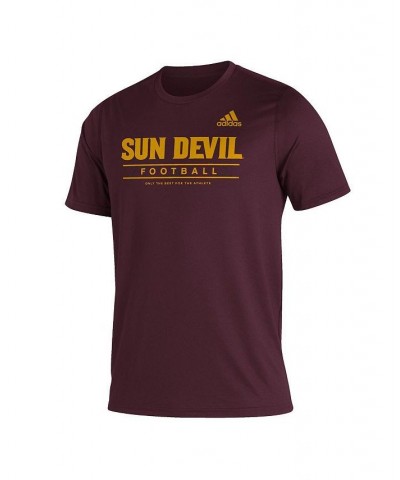 Men's Maroon Arizona State Sun Devils Sideline Football Locker Practice Creator AEROREADY T-shirt $18.35 T-Shirts