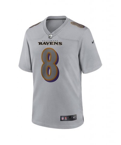 Men's Lamar Jackson Gray Baltimore Ravens Atmosphere Fashion Game Jersey $68.60 Jersey