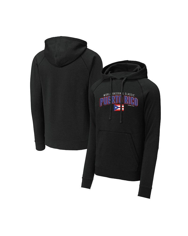 Men's Black Puerto Rico Baseball 2023 World Baseball Classic Country Pride Pullover Hoodie $31.50 Sweatshirt