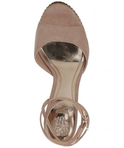 Inna Rhinestone Platform Sandals Tan/Beige $57.74 Shoes