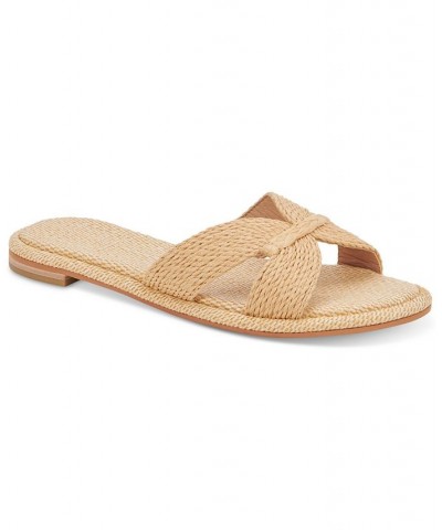 Women's Atomic Raffia Slide Sandals Tan/Beige $37.80 Shoes