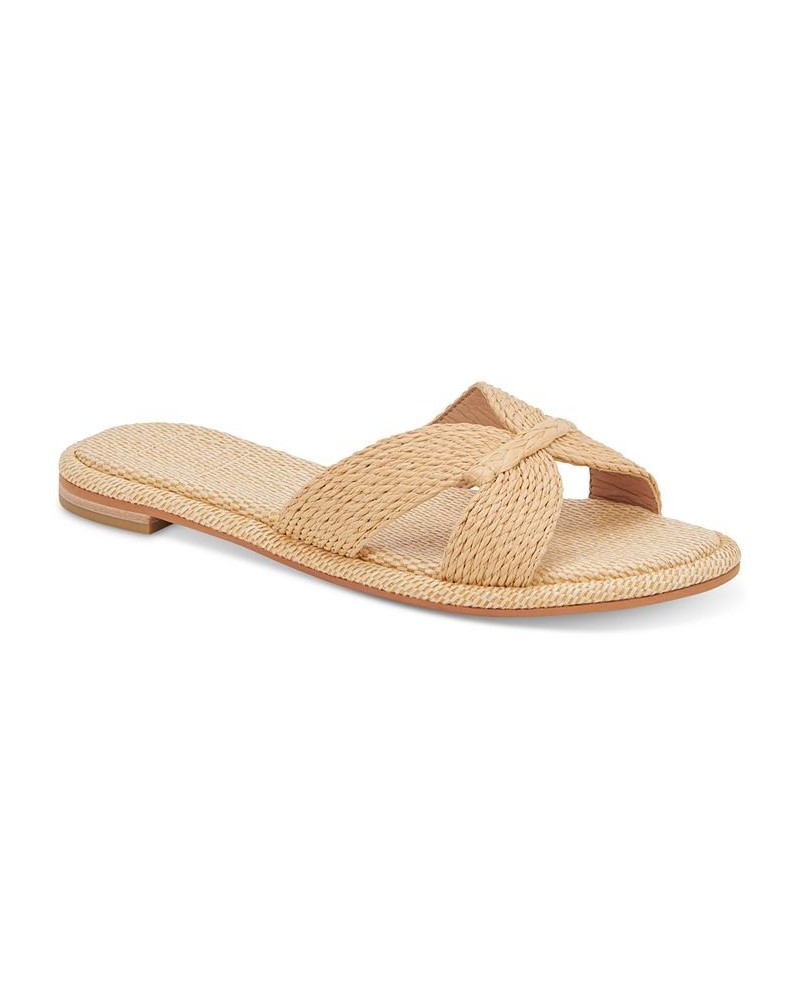 Women's Atomic Raffia Slide Sandals Tan/Beige $37.80 Shoes