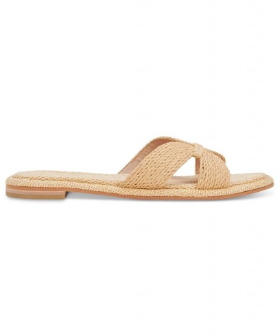 Women's Atomic Raffia Slide Sandals Tan/Beige $37.80 Shoes