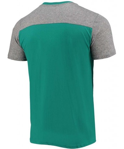 Men's Aqua, Heathered Gray Miami Dolphins Gridiron Classics Field Goal Slub T-shirt $22.00 T-Shirts