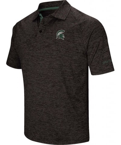 Men's Black Michigan State Spartans Down Swing Polo $20.79 Polo Shirts