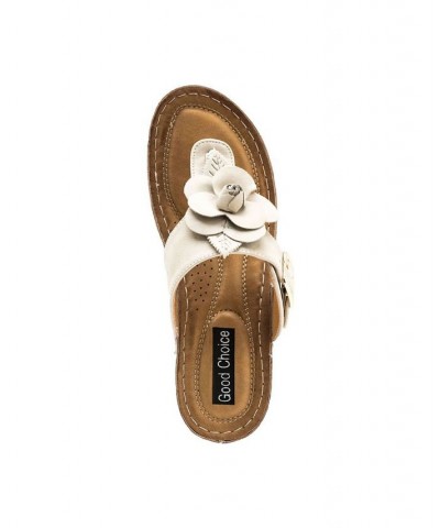 Women's Flora Wedge Sandal Tan/Beige $34.50 Shoes