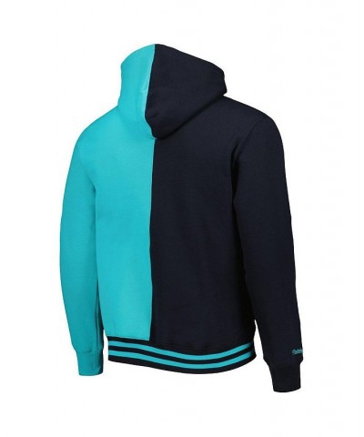 Men's Black, Teal San Antonio Spurs Hardwood Classics Split Pullover Hoodie $56.40 Sweatshirt