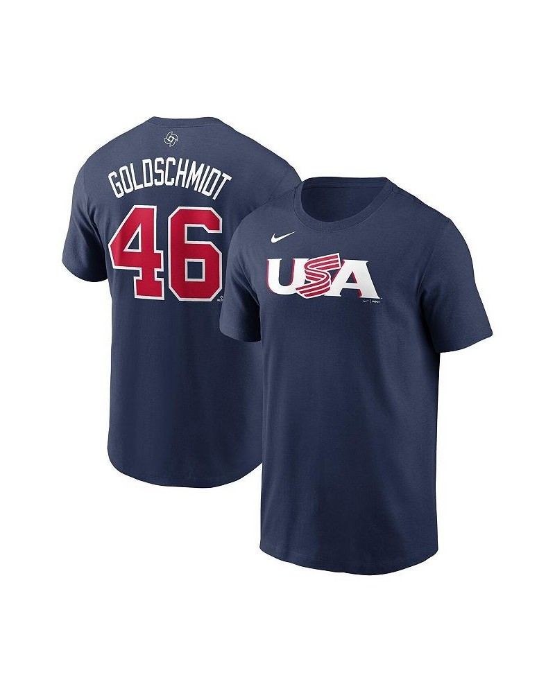 Men's Paul Goldschmidt Navy USA Baseball 2023 World Baseball Classic Name and Number T-shirt $22.00 T-Shirts