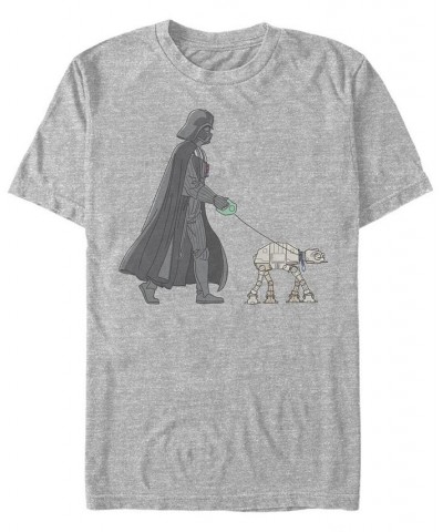 Men's Star Wars Vader Walker Short Sleeve T-shirt Gray $15.05 T-Shirts