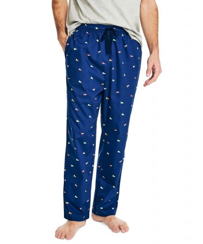 Men's Classic-Fit Nautical-Print Poplin Sleep Pants Blue $14.84 Pajama