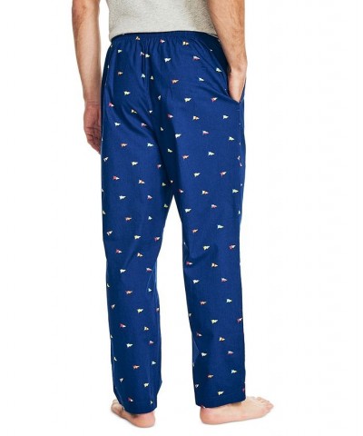 Men's Classic-Fit Nautical-Print Poplin Sleep Pants Blue $14.84 Pajama