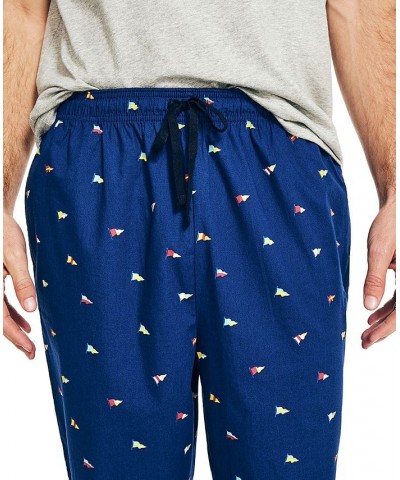 Men's Classic-Fit Nautical-Print Poplin Sleep Pants Blue $14.84 Pajama