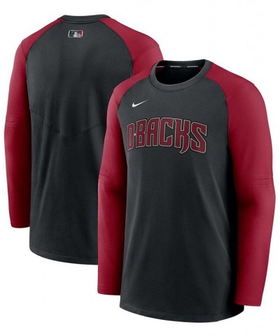 Men's Black, Red Arizona Diamondbacks Authentic Collection Pregame Performance Raglan Pullover Sweatshirt $47.69 Sweatshirt