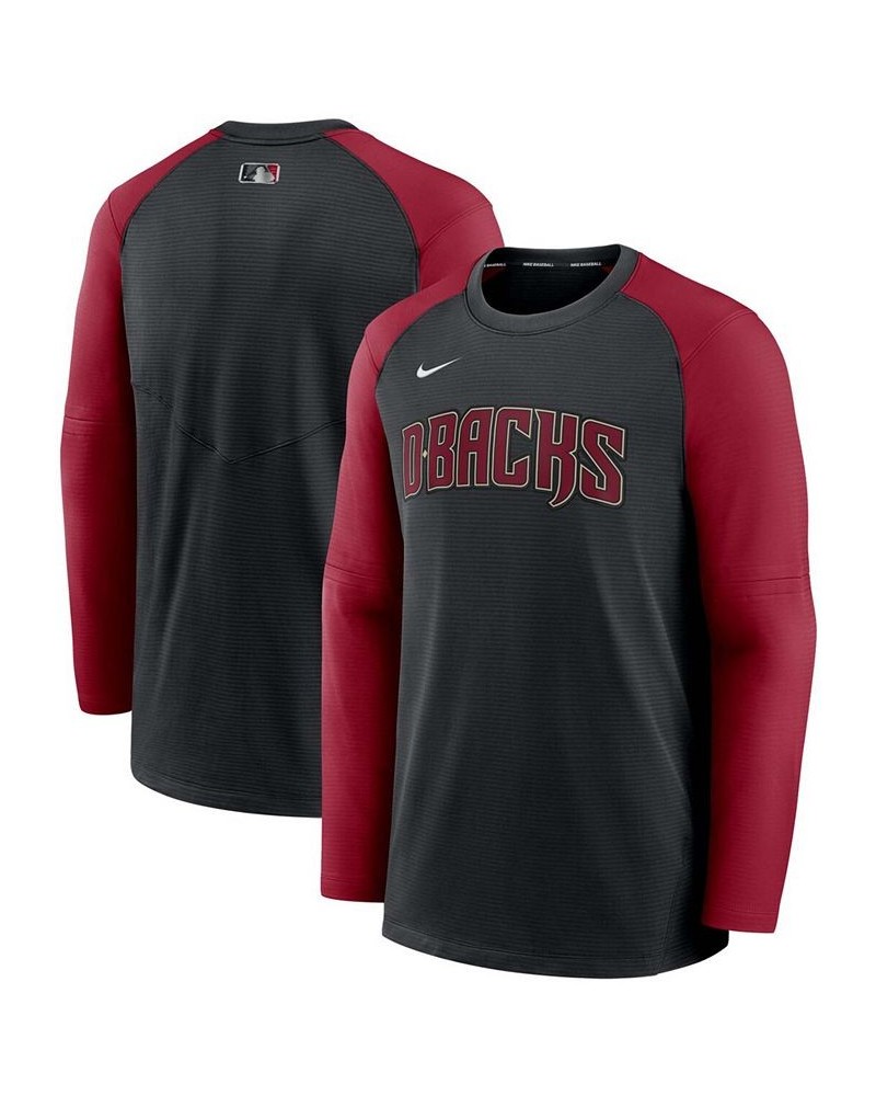 Men's Black, Red Arizona Diamondbacks Authentic Collection Pregame Performance Raglan Pullover Sweatshirt $47.69 Sweatshirt