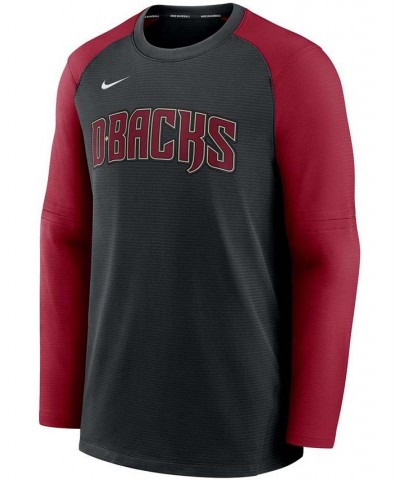 Men's Black, Red Arizona Diamondbacks Authentic Collection Pregame Performance Raglan Pullover Sweatshirt $47.69 Sweatshirt