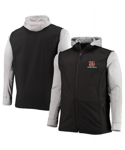 Men's Black and Gray Cincinnati Bengals Big and Tall Alpha Full-Zip Hoodie Jacket $42.63 Jackets