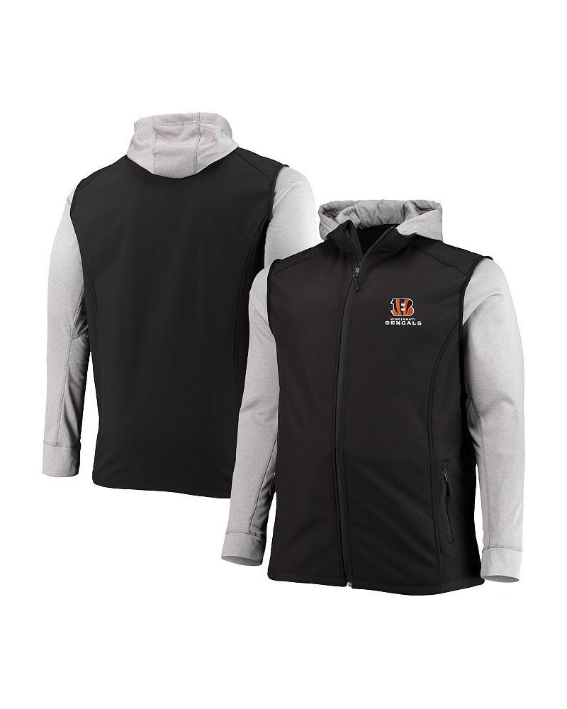 Men's Black and Gray Cincinnati Bengals Big and Tall Alpha Full-Zip Hoodie Jacket $42.63 Jackets