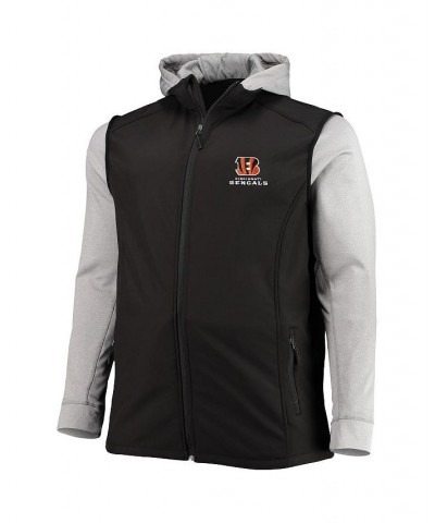 Men's Black and Gray Cincinnati Bengals Big and Tall Alpha Full-Zip Hoodie Jacket $42.63 Jackets