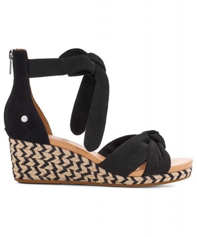 Women's Yarrow Espadrille Wedge Sandals Black $53.90 Shoes