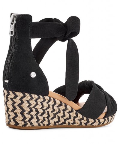 Women's Yarrow Espadrille Wedge Sandals Black $53.90 Shoes