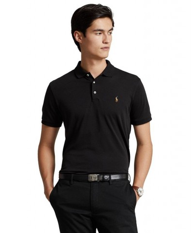 Men's Custom Slim Fit Cotton Polo Black $38.40 Polo Shirts