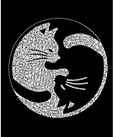 Men's Yin Yang Cat Word Art Long Sleeve Hooded Sweatshirt Gray $30.00 Sweatshirt