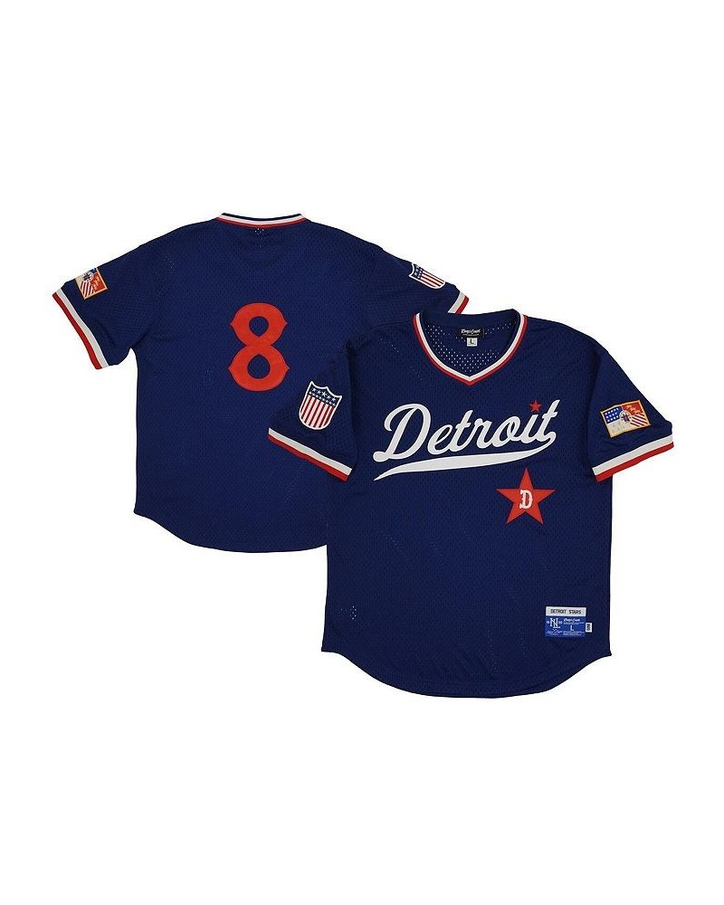 Men's 8 Navy Detroit Stars Mesh Replica V-Neck Jersey $30.80 Jersey