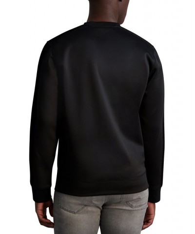 Men's Scuba Mesh Crewneck Pullover Black $37.06 Sweatshirt