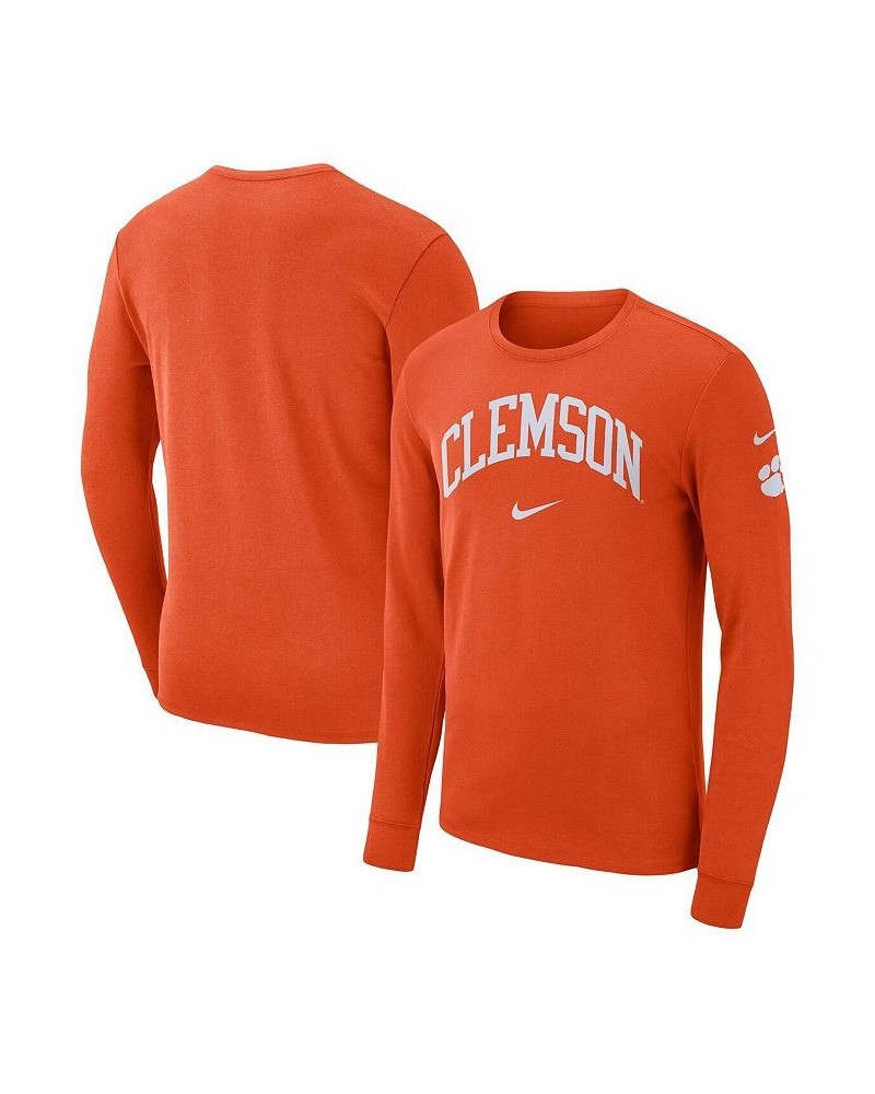 Men's Orange Clemson Tigers Arch 2-Hit Long Sleeve T-shirt $22.05 T-Shirts