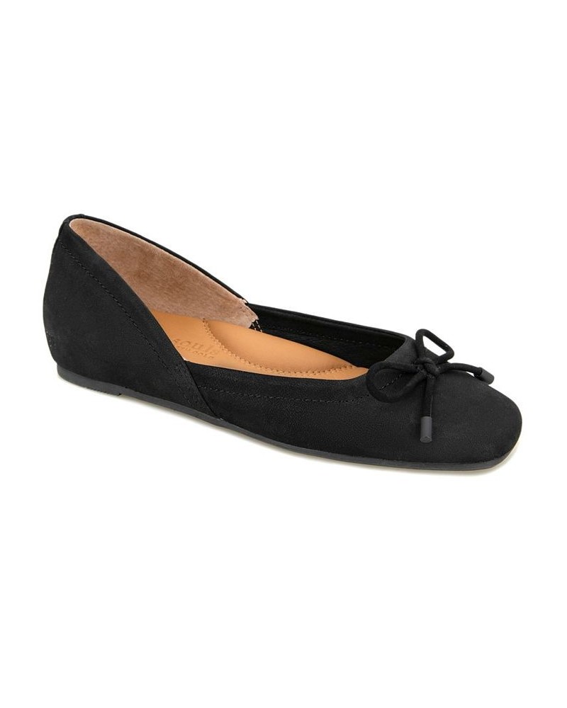 Women's Sailor Ballet Flats Black $79.43 Shoes