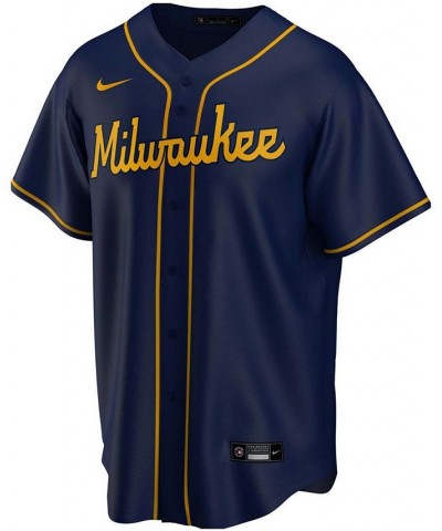 Men's Christian Yelich Navy Milwaukee Brewers Alternate Replica Player Jersey $58.48 Jersey