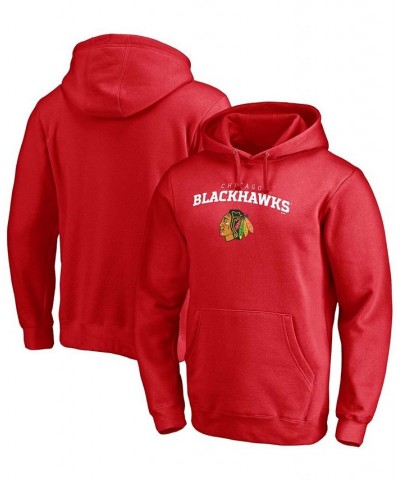 Men's Red Chicago Blackhawks Team Lockup Pullover Hoodie $28.42 Sweatshirt