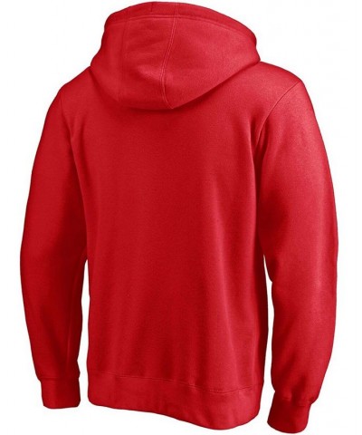 Men's Red Chicago Blackhawks Team Lockup Pullover Hoodie $28.42 Sweatshirt