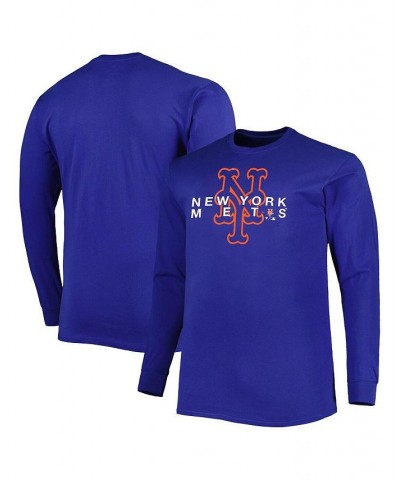 Men's Royal New York Mets Big and Tall Long Sleeve T-shirt $31.19 T-Shirts