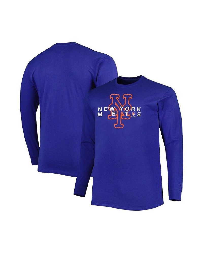 Men's Royal New York Mets Big and Tall Long Sleeve T-shirt $31.19 T-Shirts