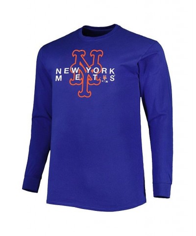 Men's Royal New York Mets Big and Tall Long Sleeve T-shirt $31.19 T-Shirts