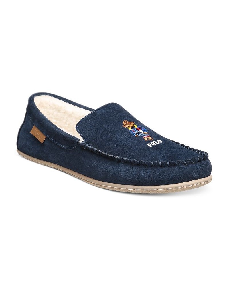 Men's Moccasin Slipper Blue $33.00 Shoes