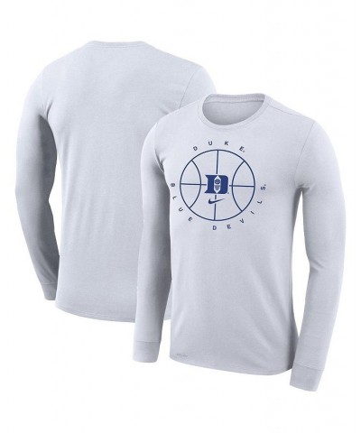 Men's White Duke Blue Devils Basketball Icon Legend Performance Long Sleeve T-shirt $21.92 T-Shirts