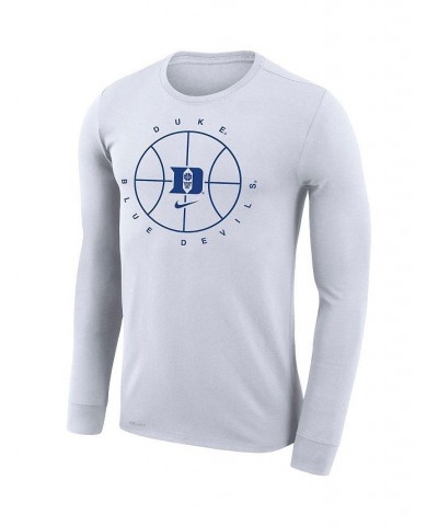 Men's White Duke Blue Devils Basketball Icon Legend Performance Long Sleeve T-shirt $21.92 T-Shirts