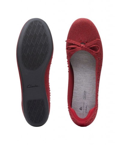 Women's Cloudstepper Carly Hope Flats Red $43.00 Shoes