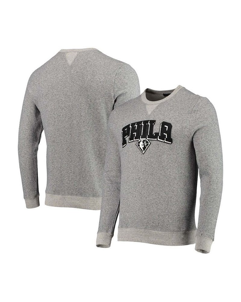 Men's Heathered Gray Philadelphia 76ers Marled French Terry Pullover Sweatshirt $45.89 Sweatshirt