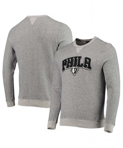 Men's Heathered Gray Philadelphia 76ers Marled French Terry Pullover Sweatshirt $45.89 Sweatshirt