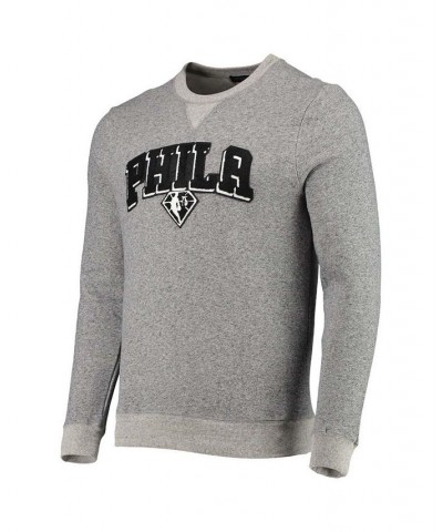 Men's Heathered Gray Philadelphia 76ers Marled French Terry Pullover Sweatshirt $45.89 Sweatshirt